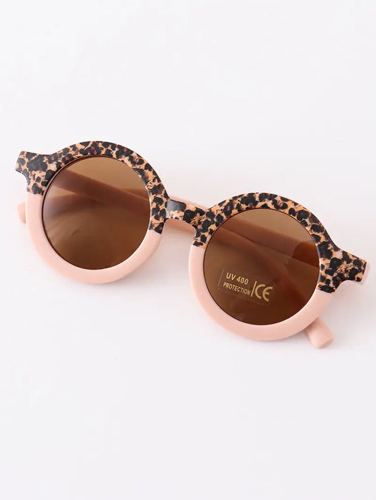 Blush Leopard Round Sunglasses  - Doodlebug's Children's Boutique