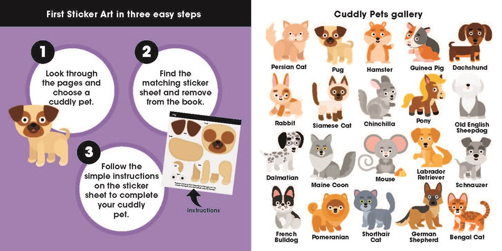 Cuddly Pets First Sticker Art Book  - Doodlebug's Children's Boutique