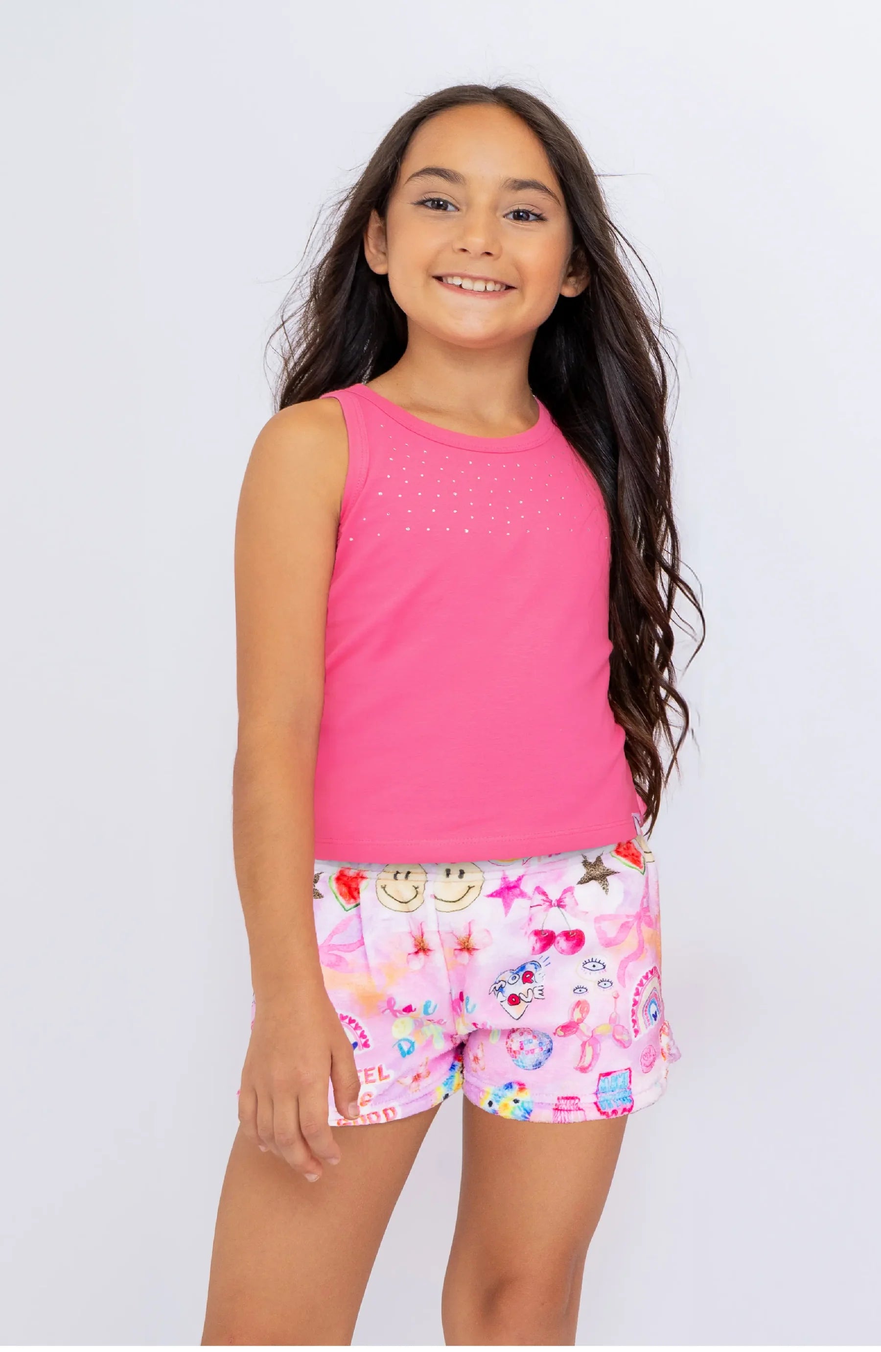 Happy Collage Plush Loungewear Shorts - Doodlebug's Children's Boutique
