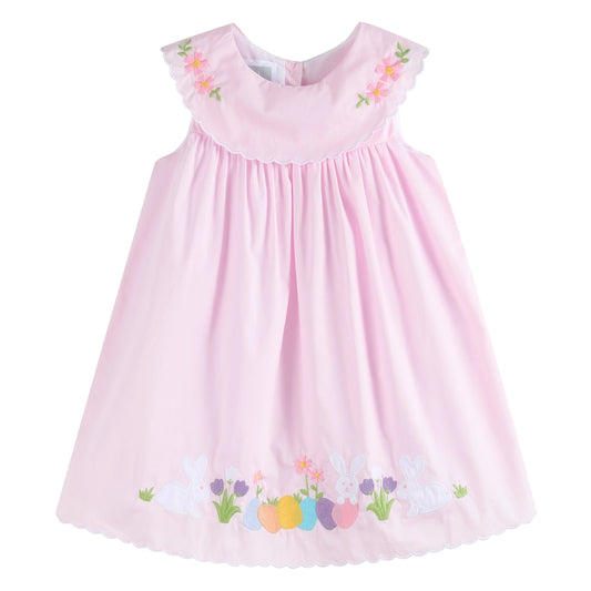 Pink Easter Applique Dress  - Doodlebug's Children's Boutique
