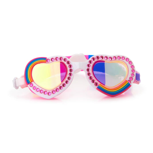 Rainbow All You Need is Love Swim Goggles  - Doodlebug's Children's Boutique