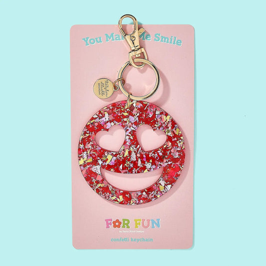 Heart Eyes Confetti Keychain - Doodlebug's Children's Boutique