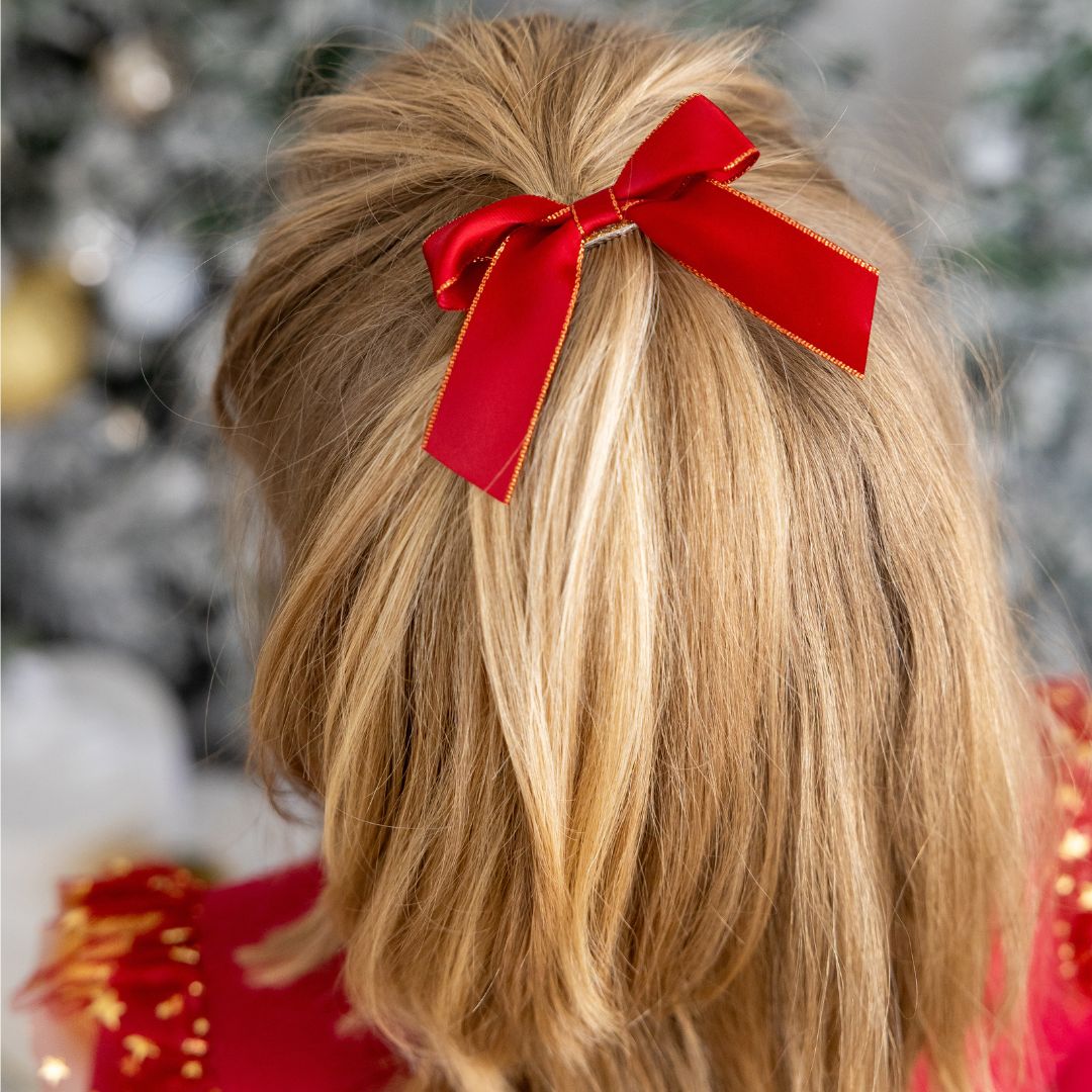 Scarlet Coquette Bow Clip  - Doodlebug's Children's Boutique