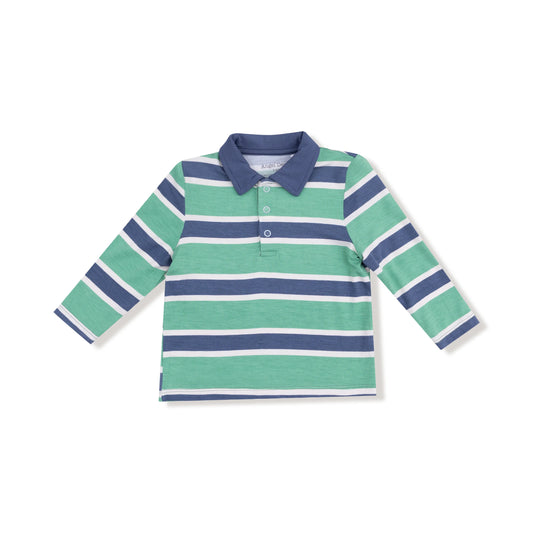 Rugby Stripe Long Sleeve Polo Shirt - Doodlebug's Children's Boutique