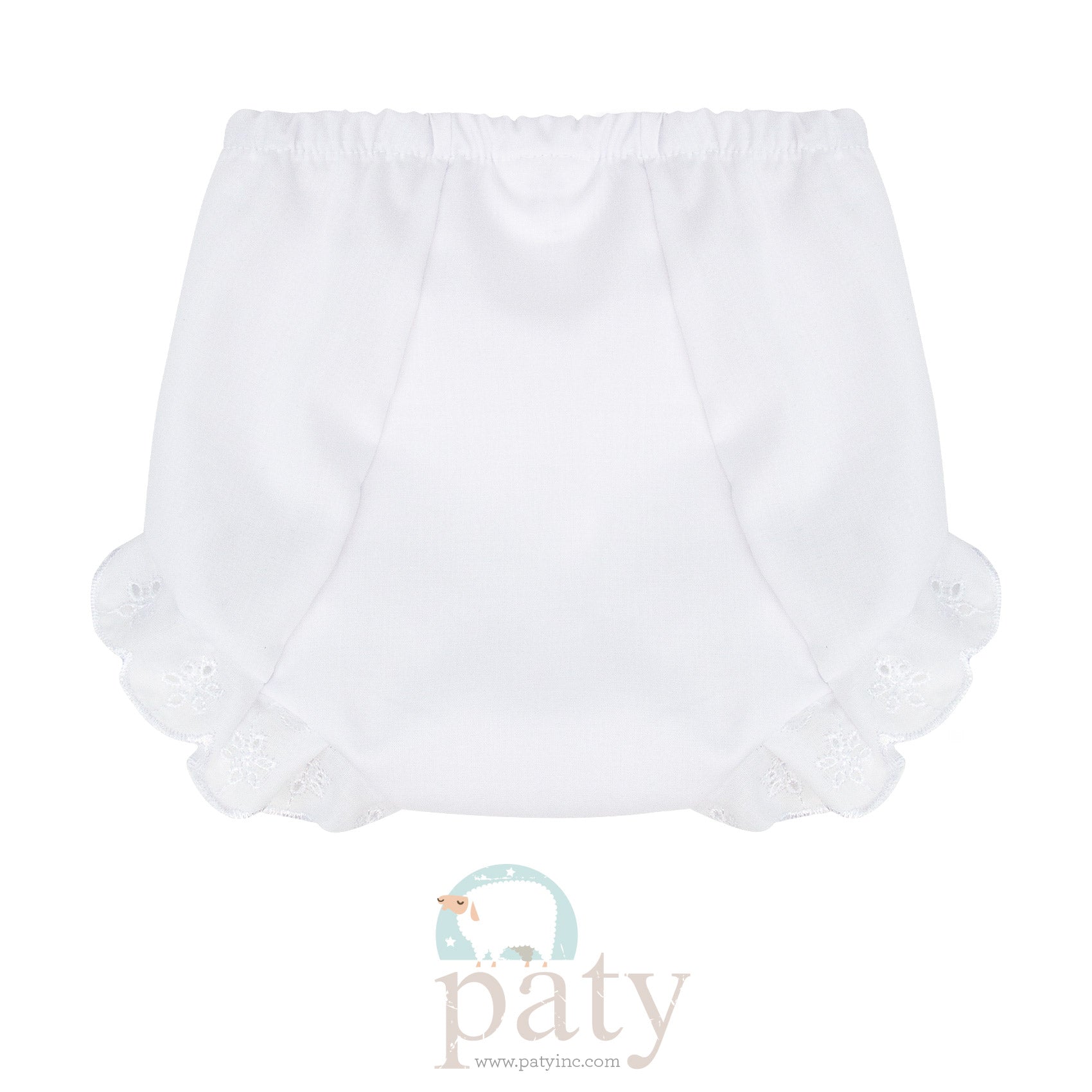 White Diaper Cover with Eyelet Lace  - Doodlebug's Children's Boutique