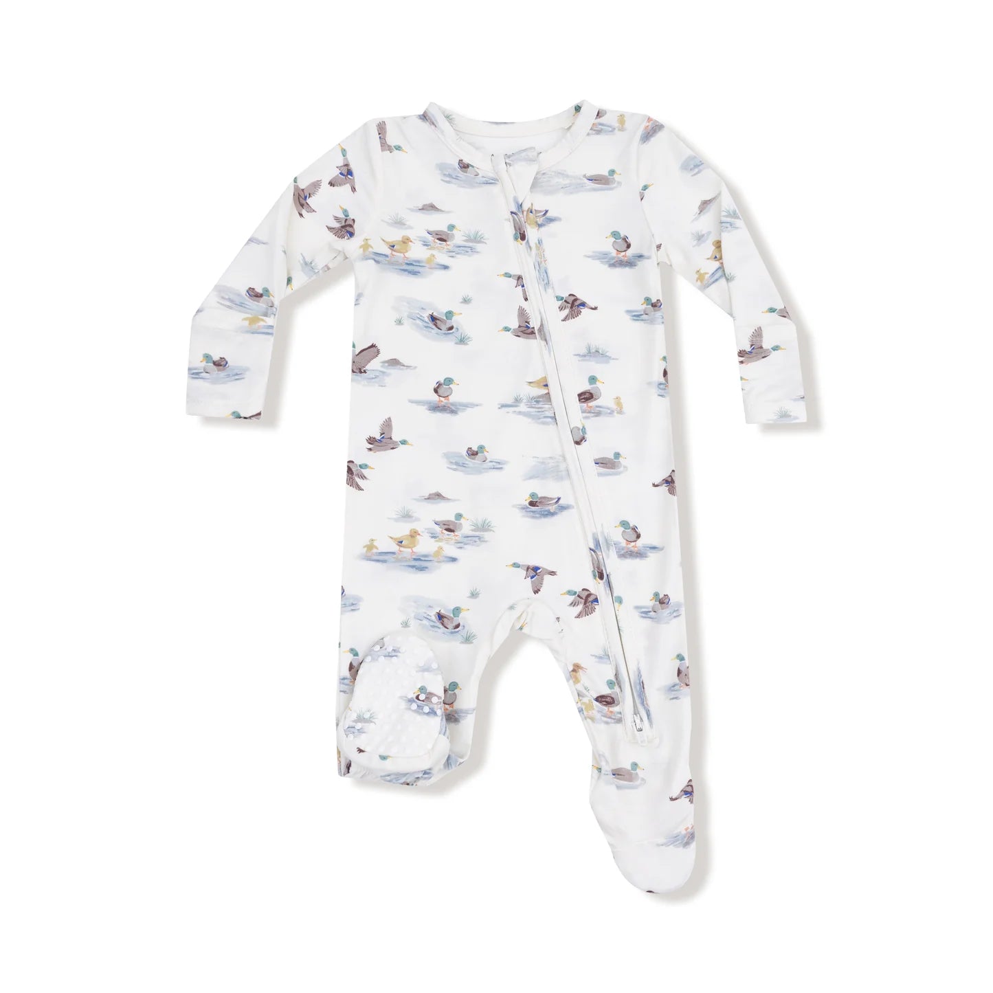 Migrating Mallards 2 Way Zipper Footie - Doodlebug's Children's Boutique