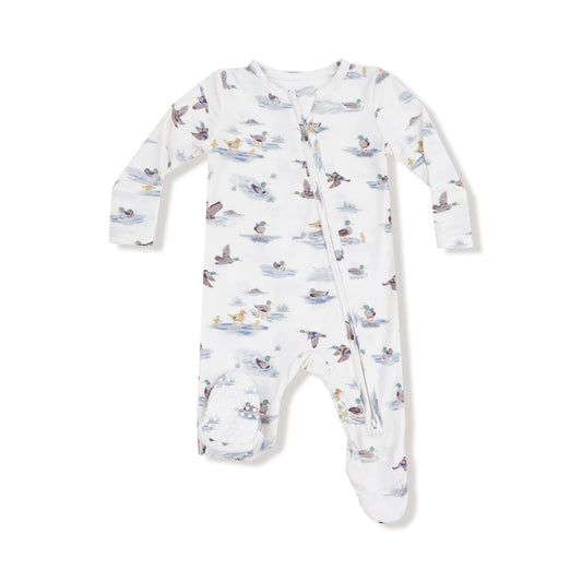 Migrating Mallards 2 Way Zipper Footie - Doodlebug's Children's Boutique