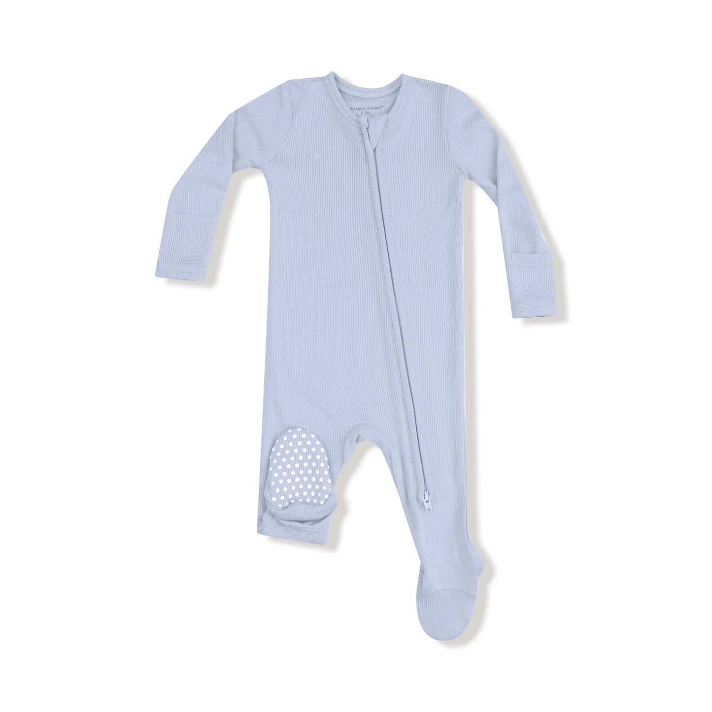 Niagara Mist Ribbed 2 Way Zipper Footie - Doodlebug's Children's Boutique