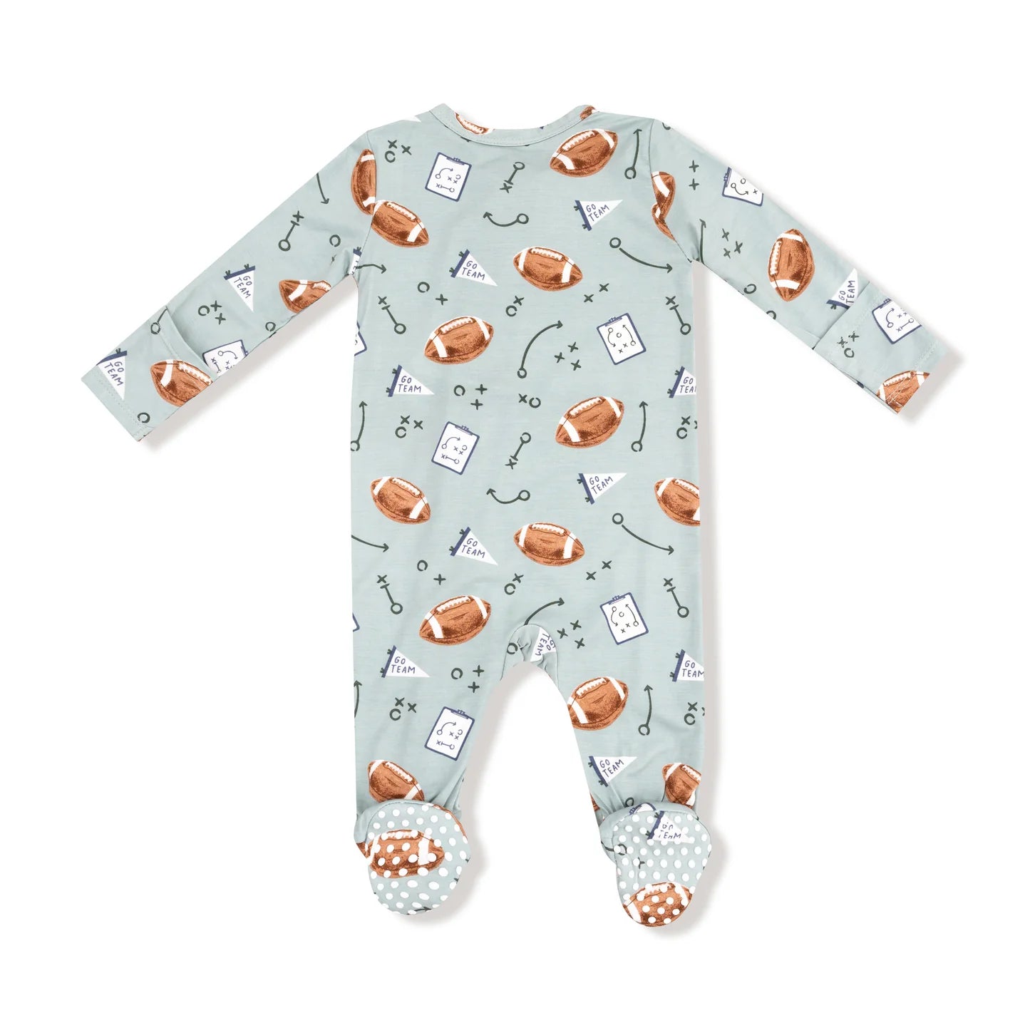 Touchdown Time 2 Way Zipper Footie - Doodlebug's Children's Boutique