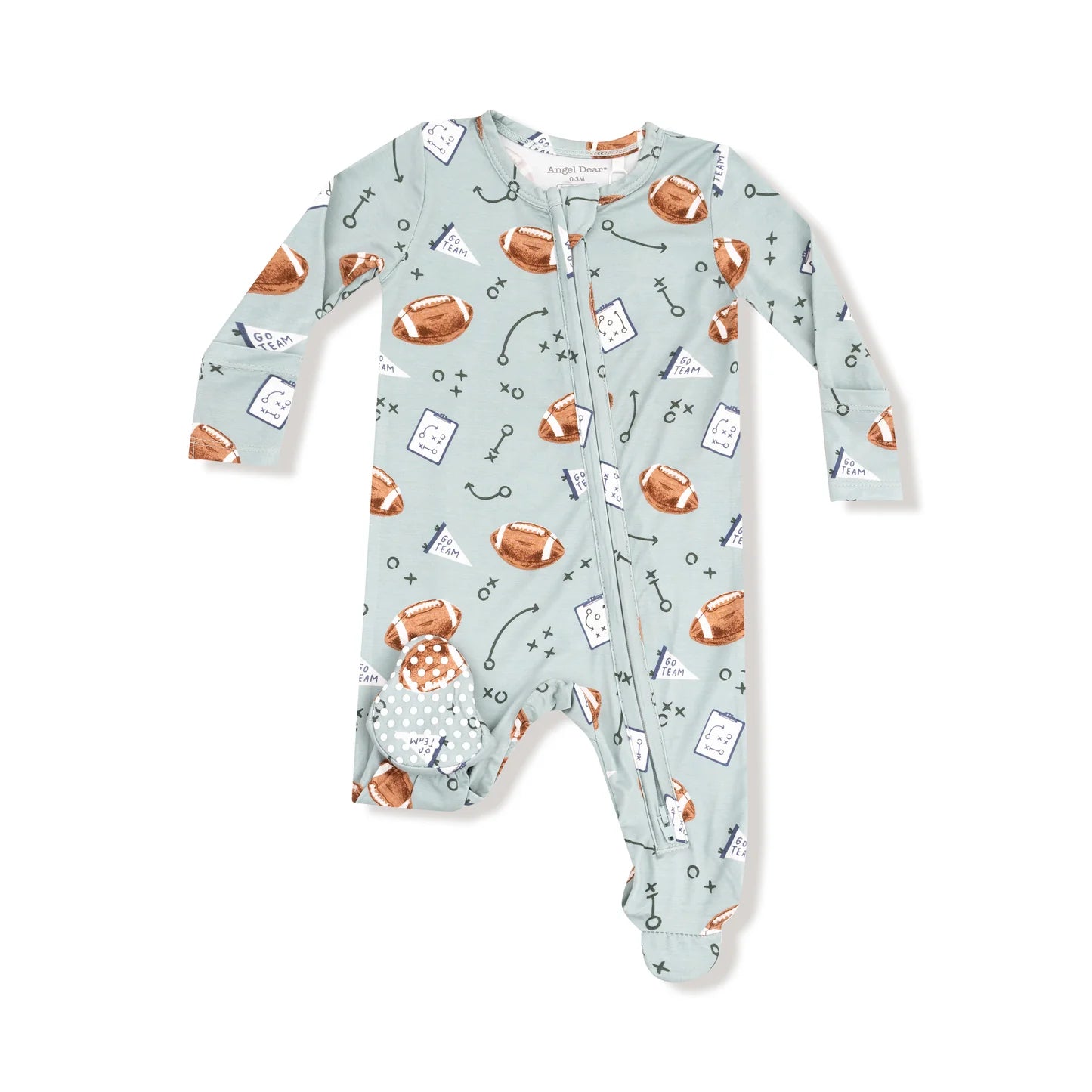 Touchdown Time 2 Way Zipper Footie - Doodlebug's Children's Boutique