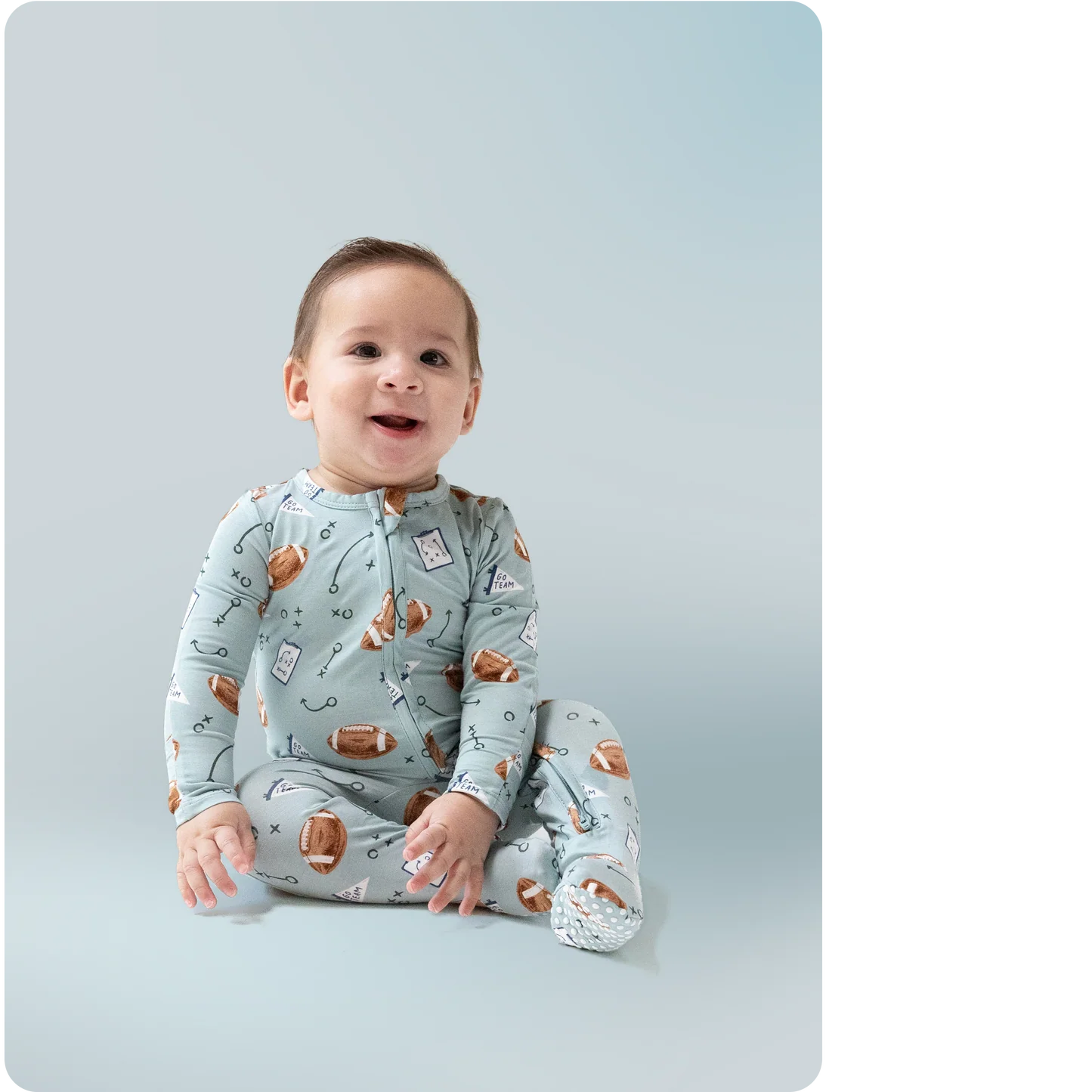 Touchdown Time 2 Way Zipper Footie - Doodlebug's Children's Boutique
