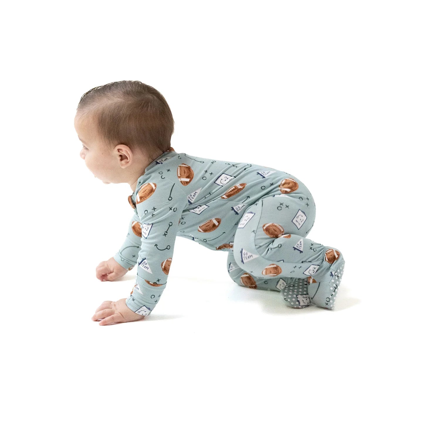 Touchdown Time 2 Way Zipper Footie - Doodlebug's Children's Boutique