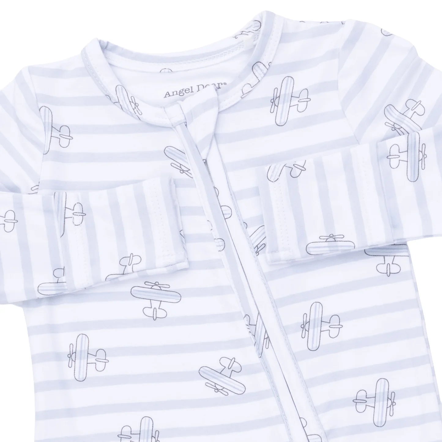 Airplane Stripe 2 Way Zipper Footie - Doodlebug's Children's Boutique