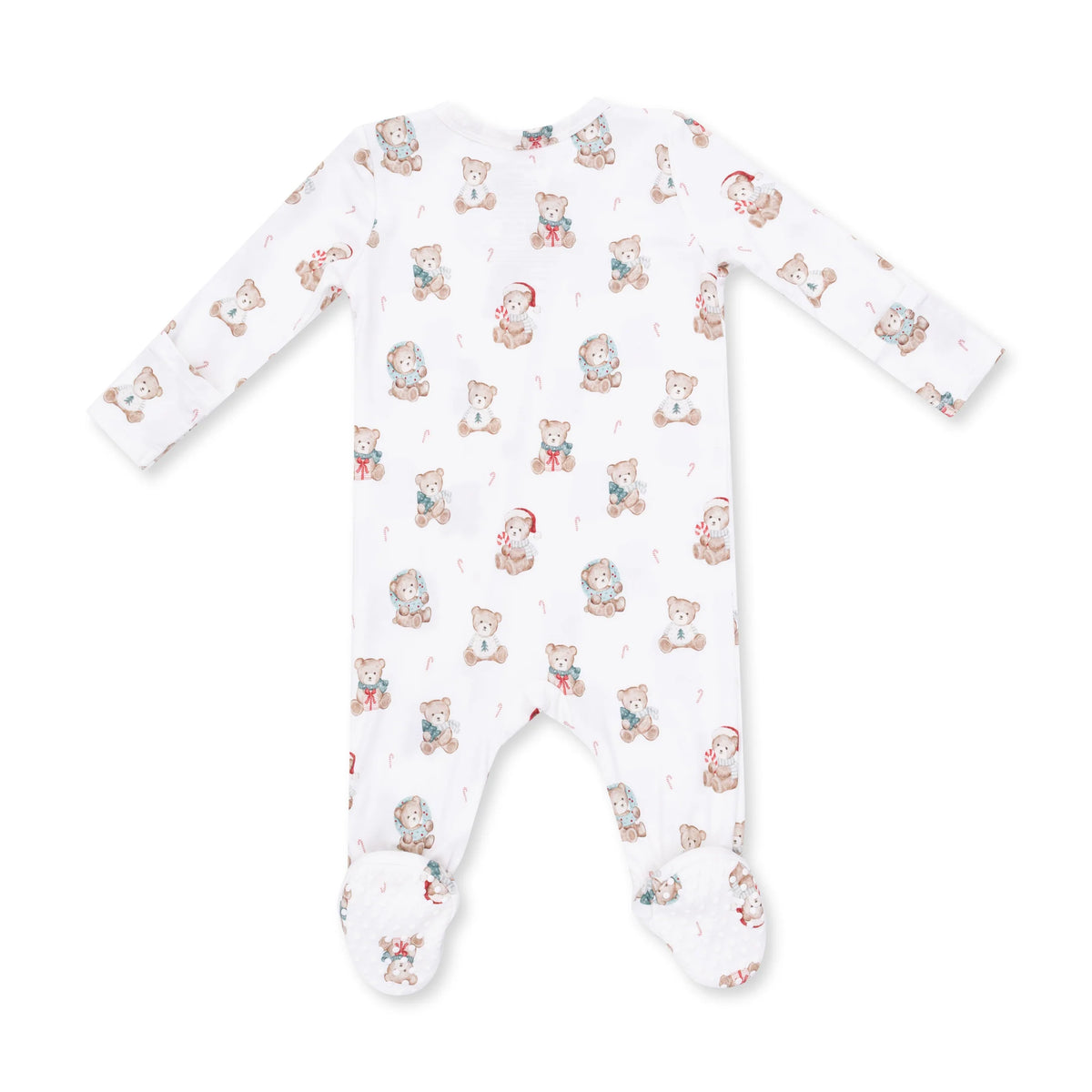 Christmas Teddy Bears 2 Way Zipper Footie - Doodlebug's Children's Boutique