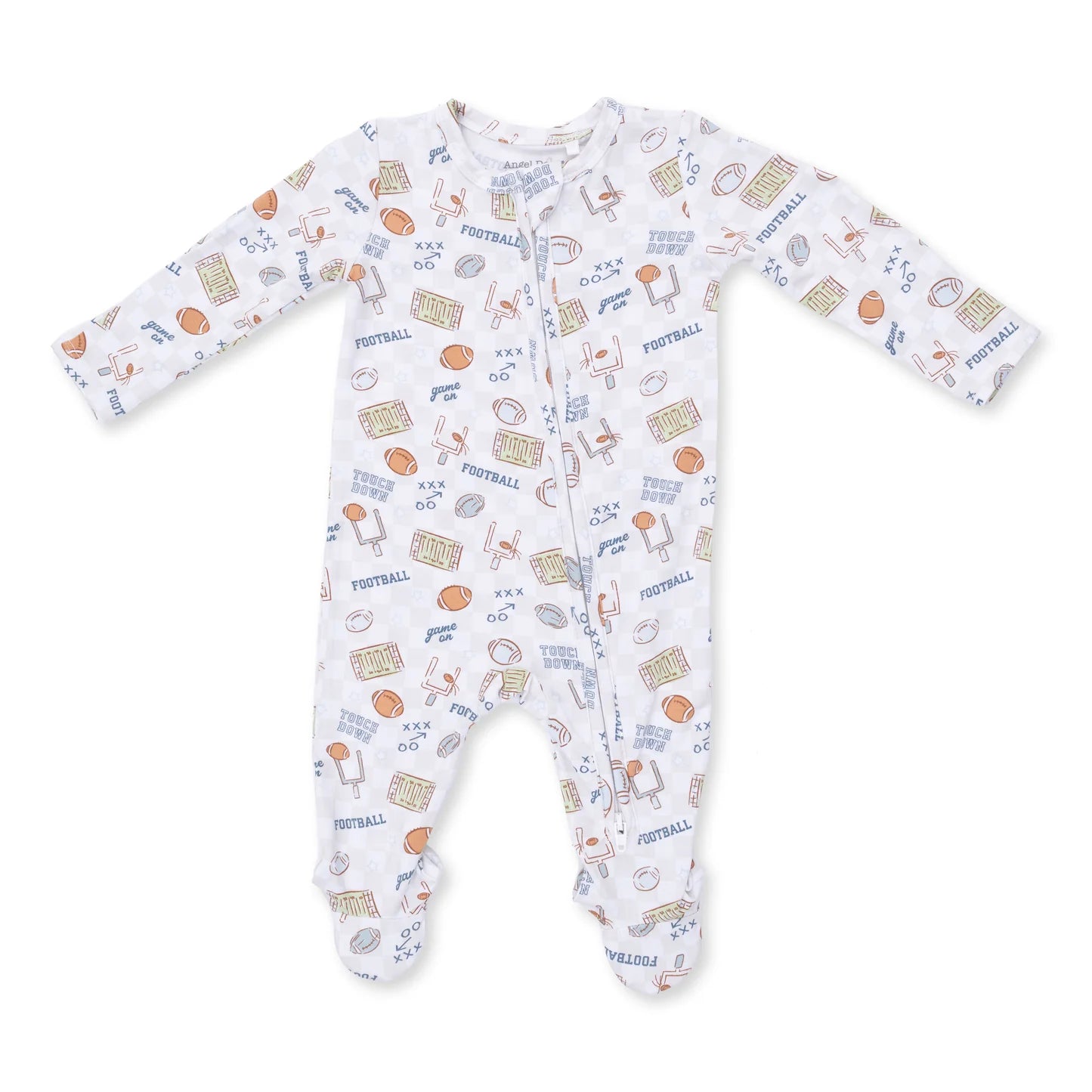 Football Check 2 Way Zipper Footie