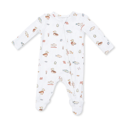 Lake Life 2 Way Zipper Footie - Doodlebug's Children's Boutique