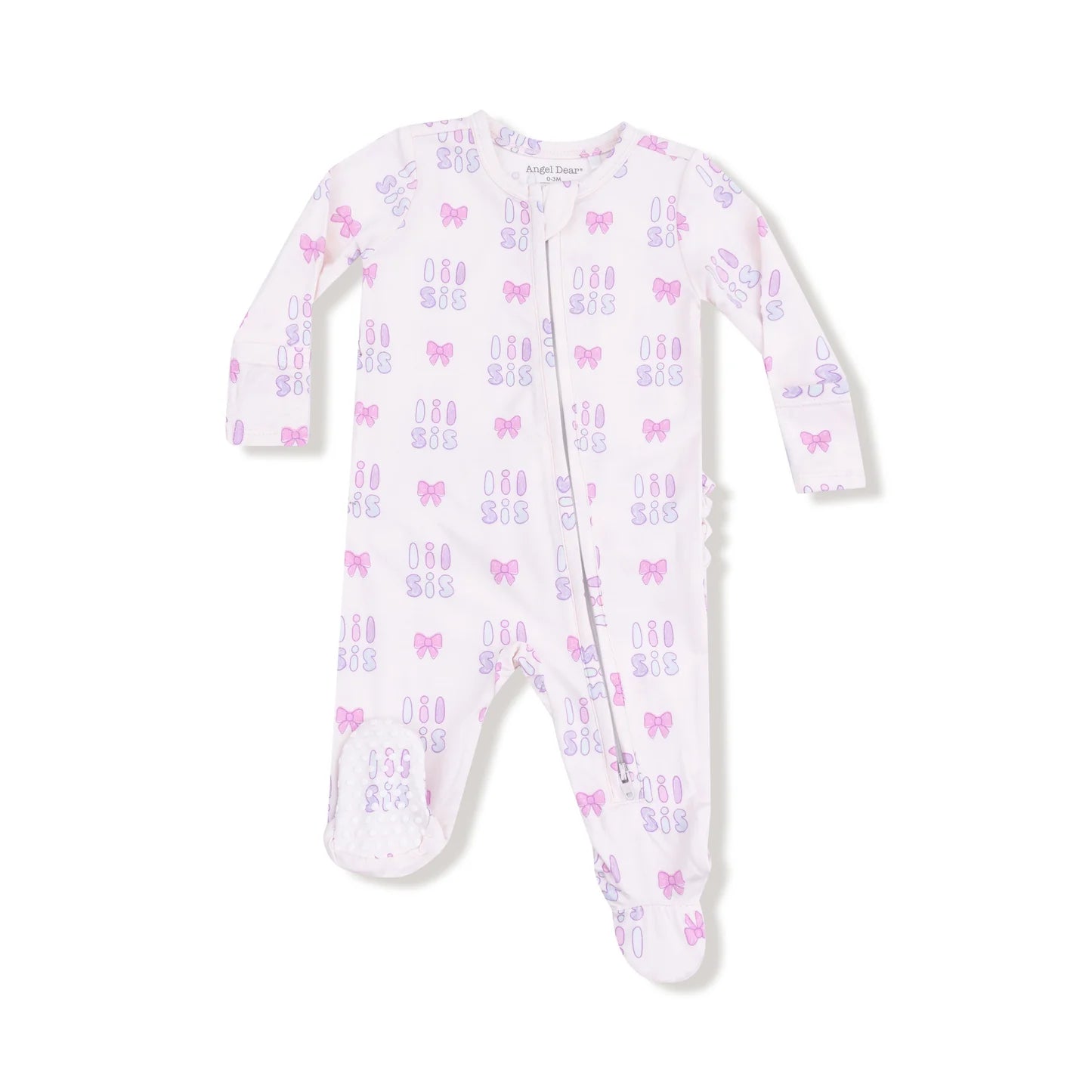 Lil Sis 2 Way Zipper Ruffle Back Footie - Doodlebug's Children's Boutique