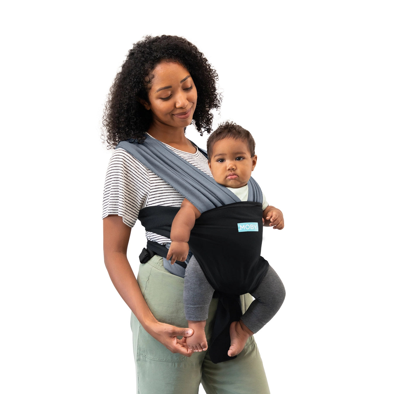 Easy Wrap Carrier in Charcoal & Black  - Doodlebug's Children's Boutique