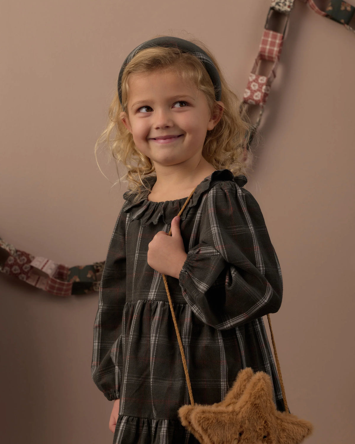 Padded Headband in Holiday Plaid