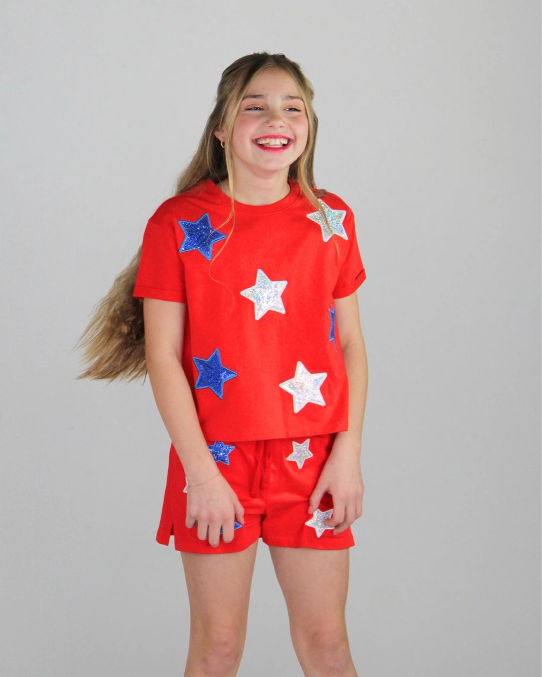 Sequin Stars Top & Shorts Set - Doodlebug's Children's Boutique