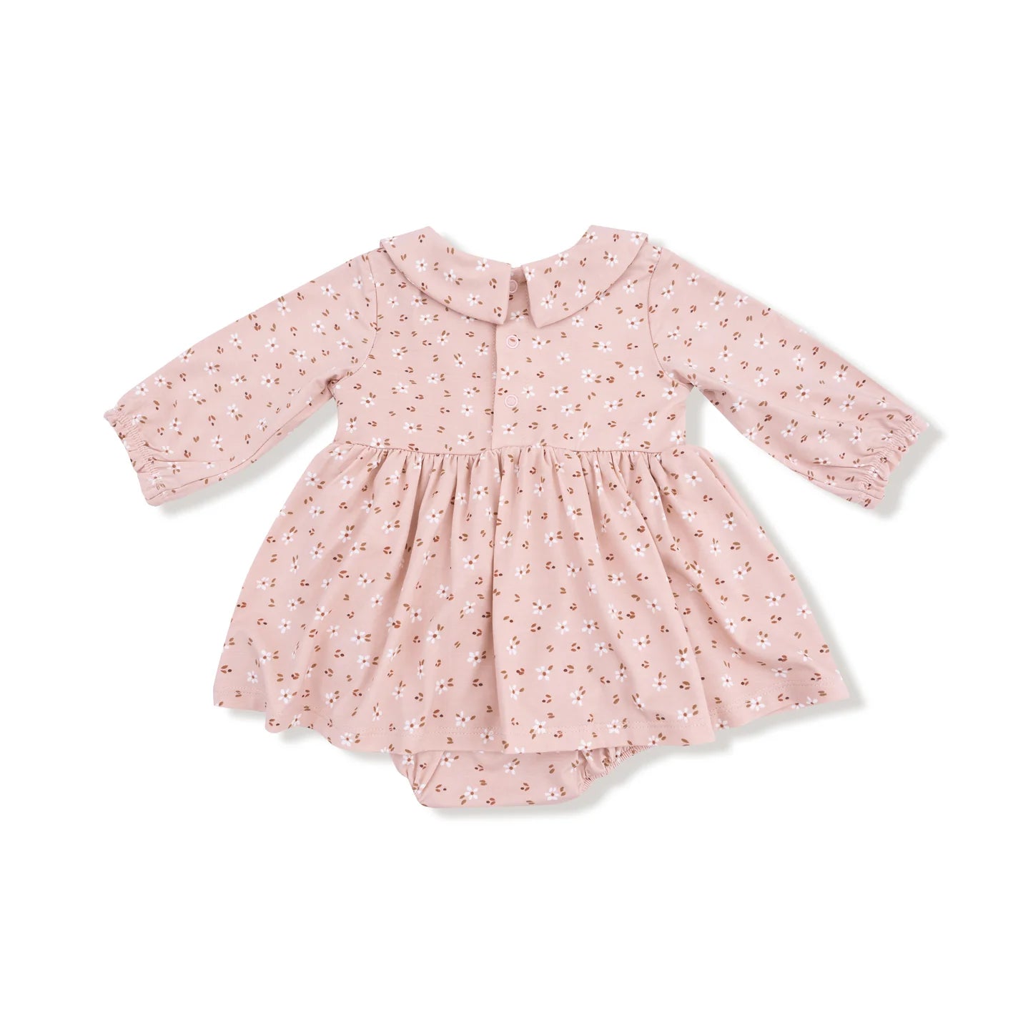 Carrie Floral Long Sleeve Peter Pan Collar Bodysuit Dress - Doodlebug's Children's Boutique