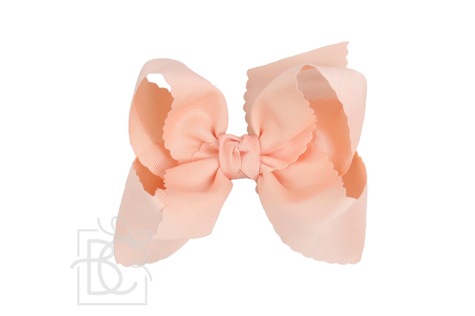 XL Scalloped Edge Bow in Light Coral - Doodlebug's Children's Boutique