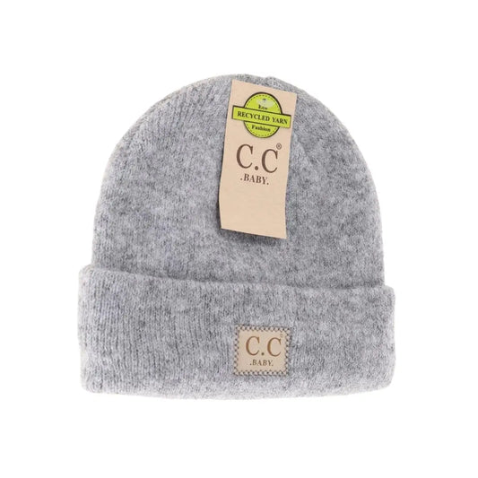Heather Grey Soft Ribbed Baby Beanie  - Doodlebug's Children's Boutique