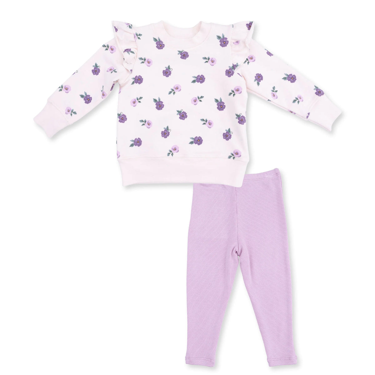 Violetta Floral Ruffle Sweatshirt & Legging Set