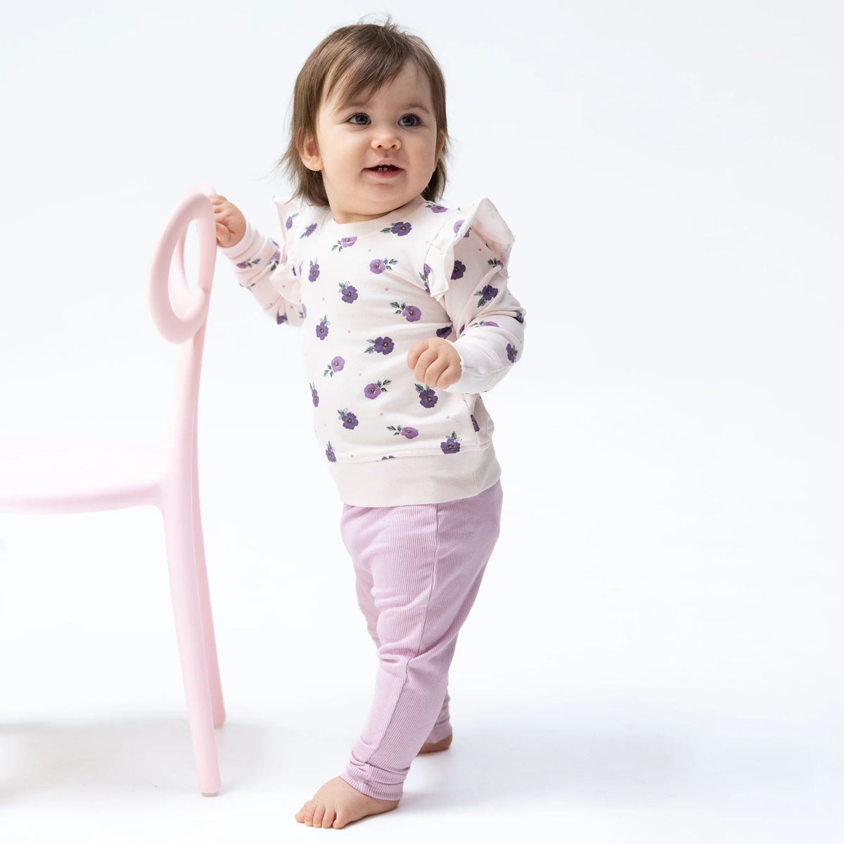 Violetta Floral Ruffle Sweatshirt & Legging Set