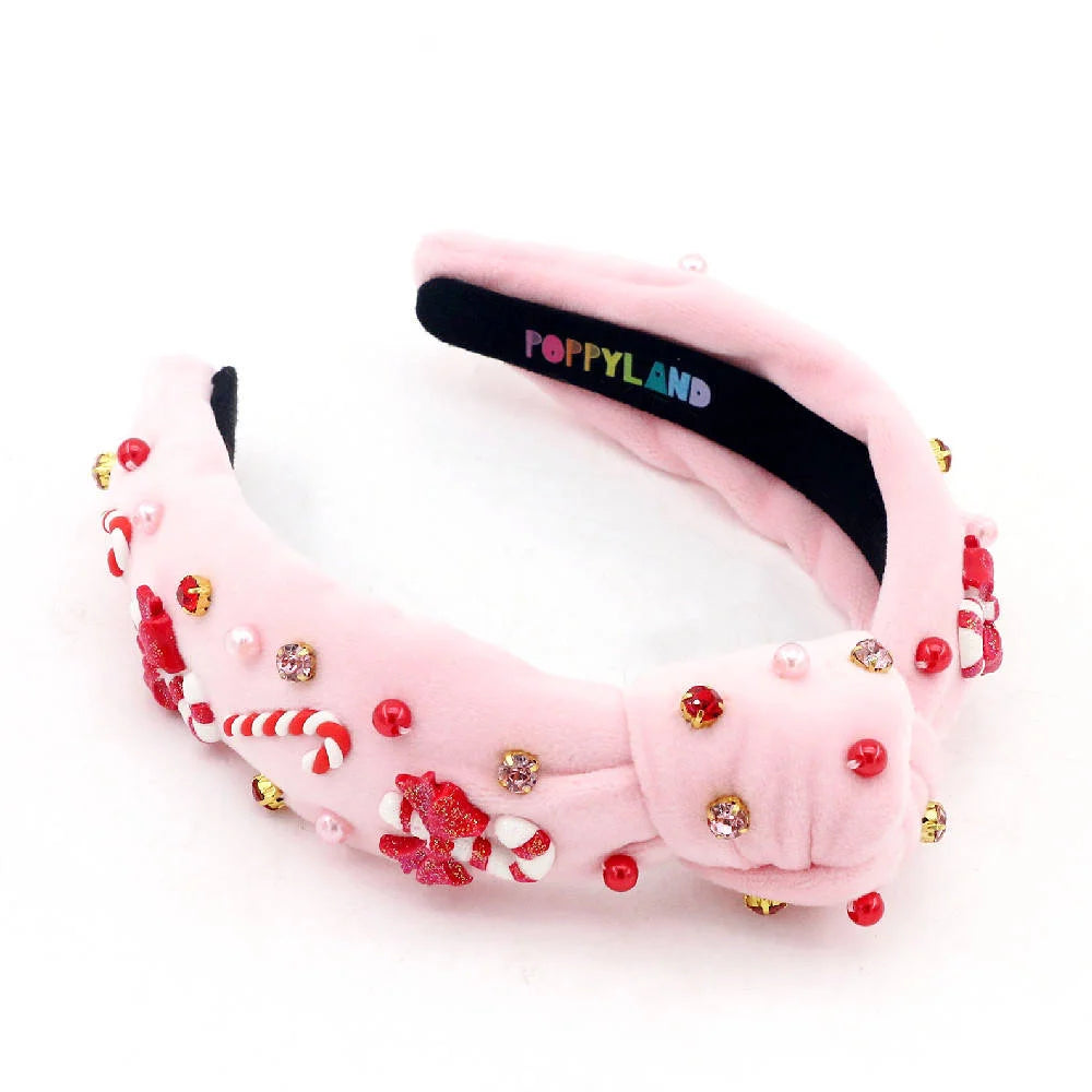 Candy Cane Lane Pink Headband  - Doodlebug's Children's Boutique