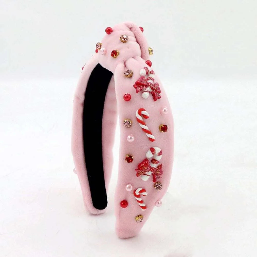 Candy Cane Lane Pink Headband  - Doodlebug's Children's Boutique
