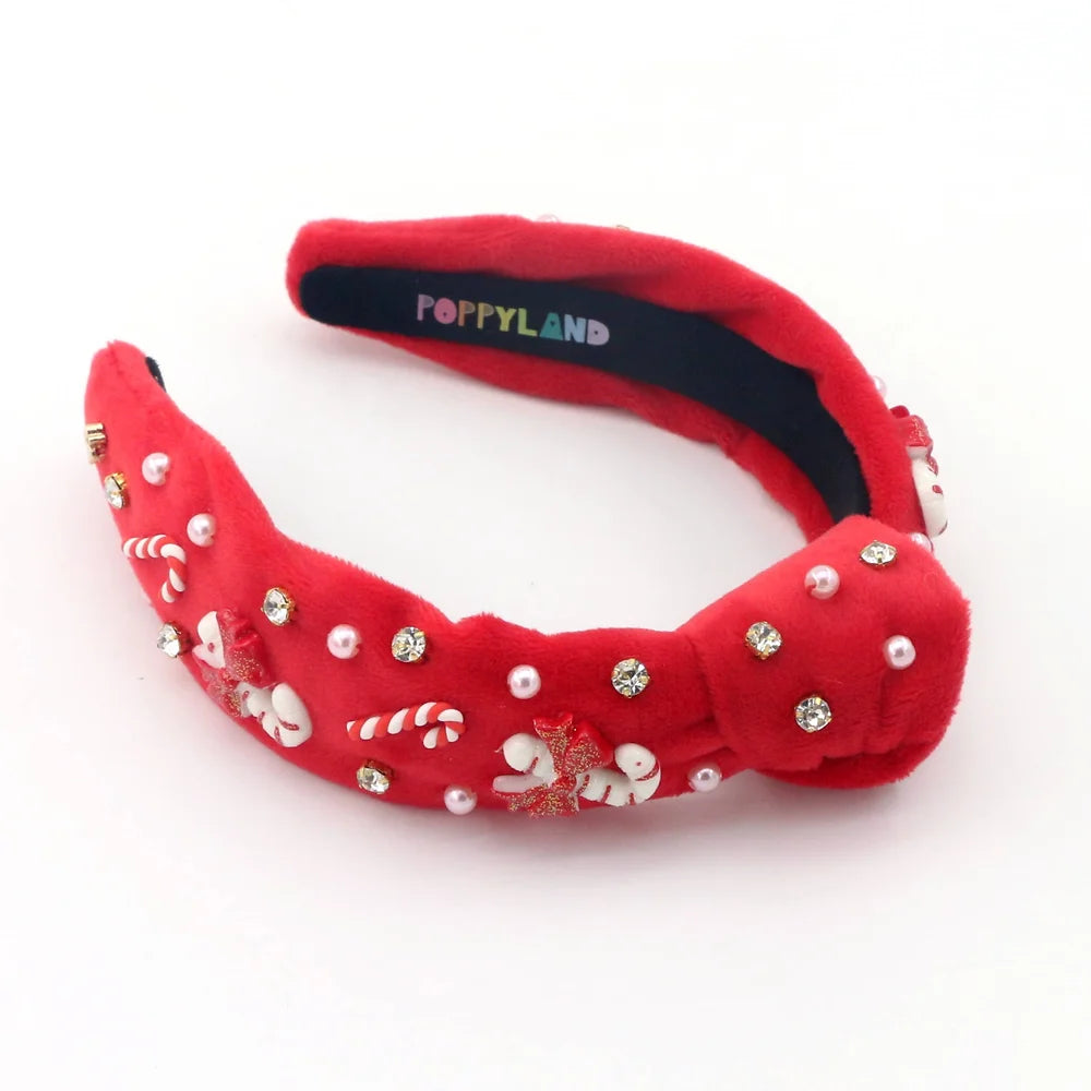 Candy Cane Lane Red Headband  - Doodlebug's Children's Boutique