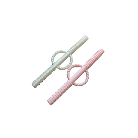 Teething Tube Teething Set in Pearl & Baby's Breath - Doodlebug's Children's Boutique