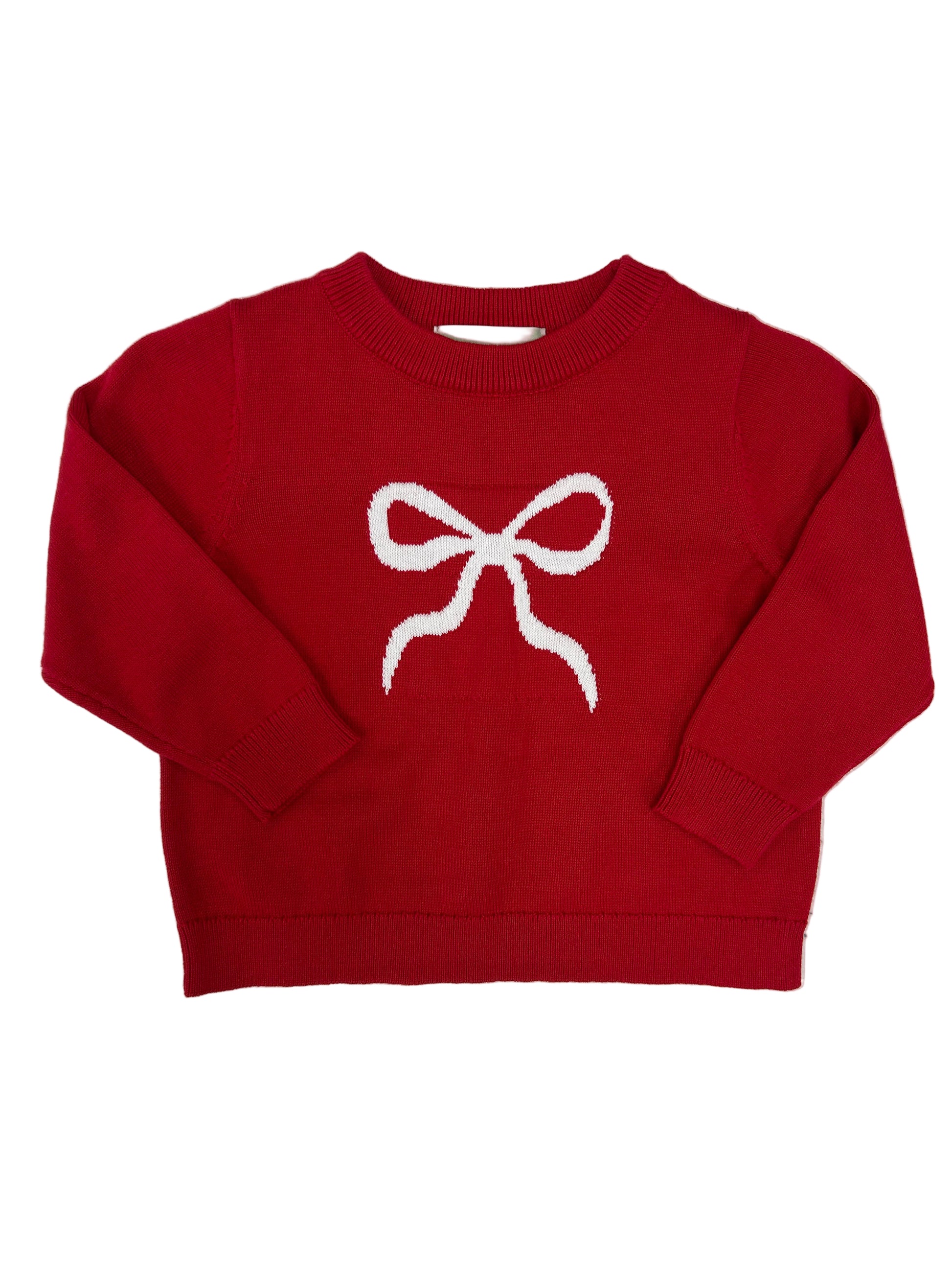Red Bow Sweater - Doodlebug's Children's Boutique