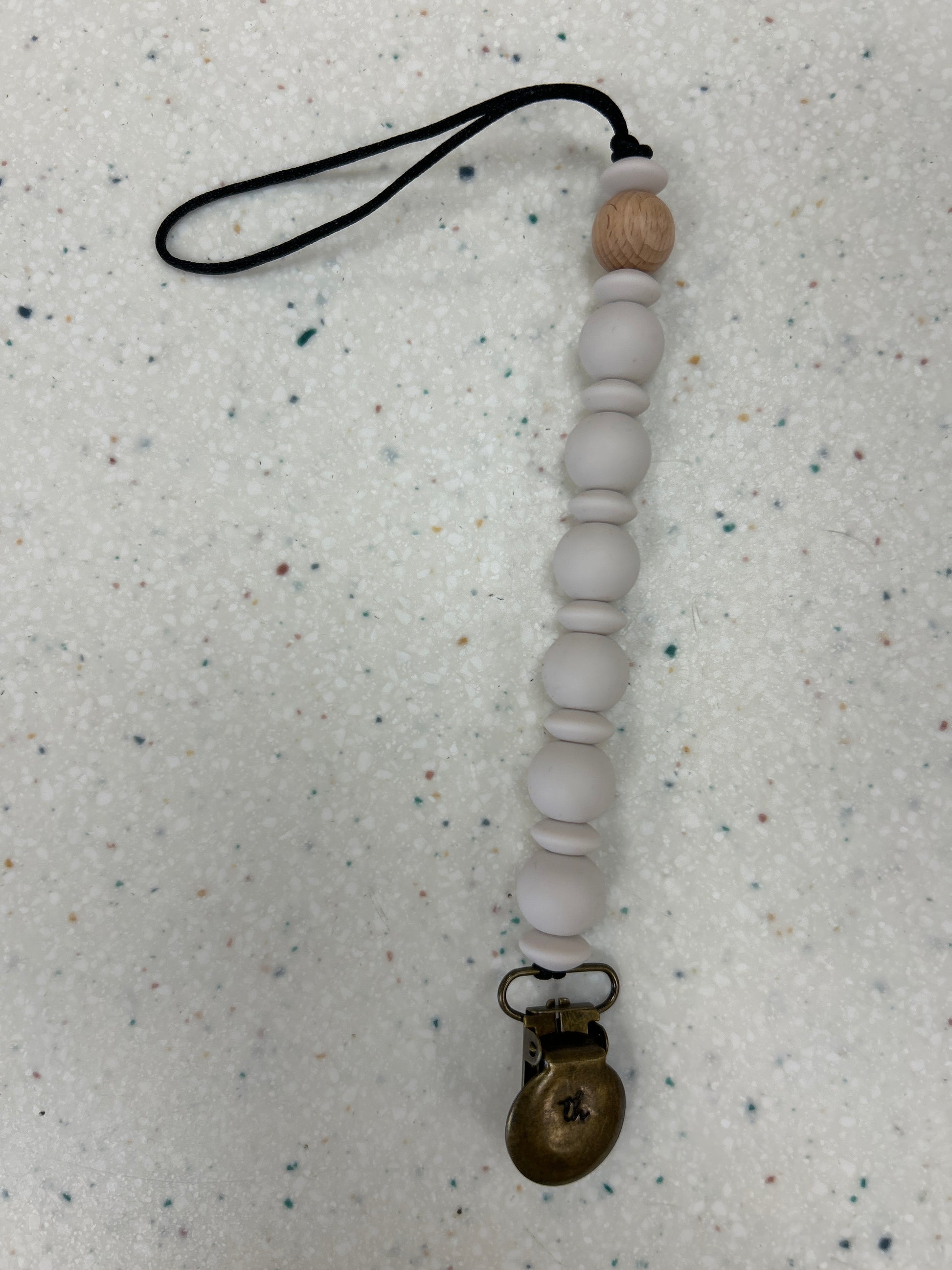 Grande Eden Paci and Toy Clip in White Sand - Doodlebug's Children's Boutique