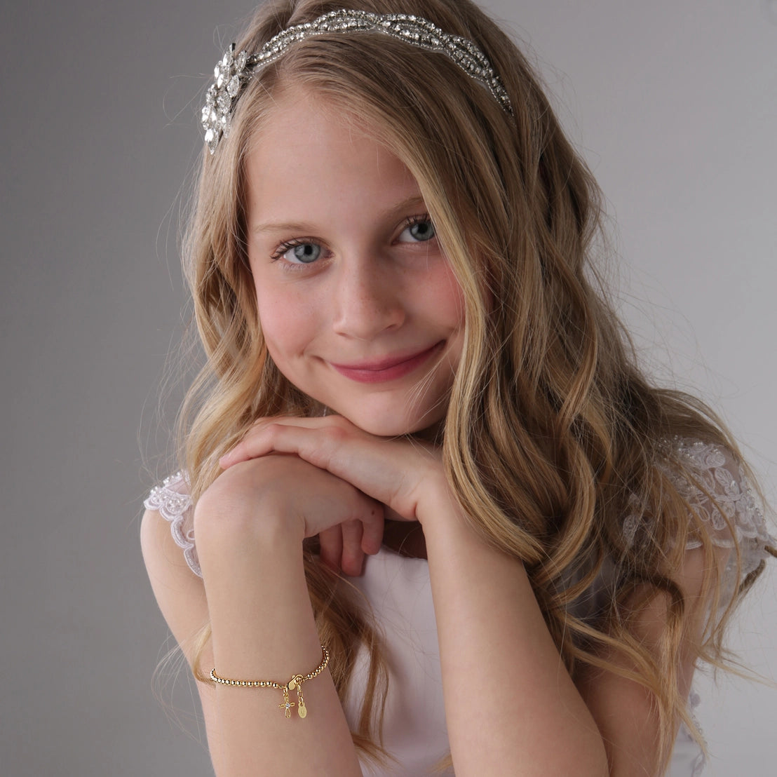 Lenox Gold Plated Cross Bracelet  - Doodlebug's Children's Boutique