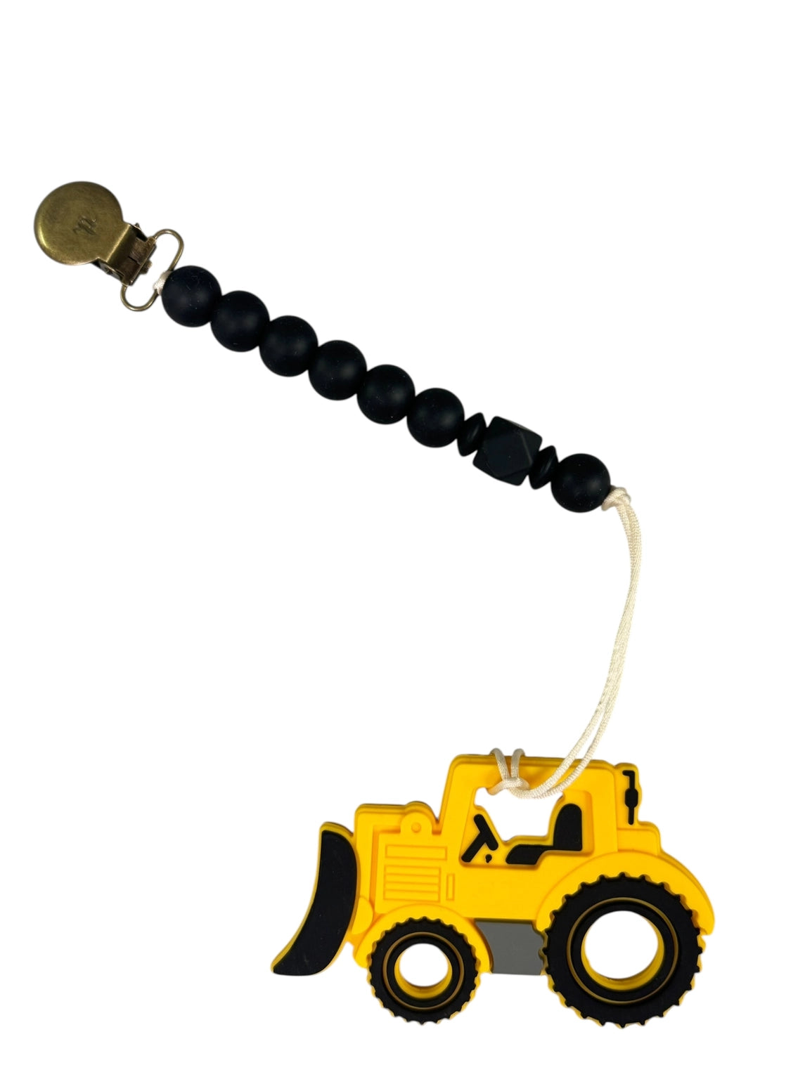 Bulldozer Teether & Clip - Doodlebug's Children's Boutique