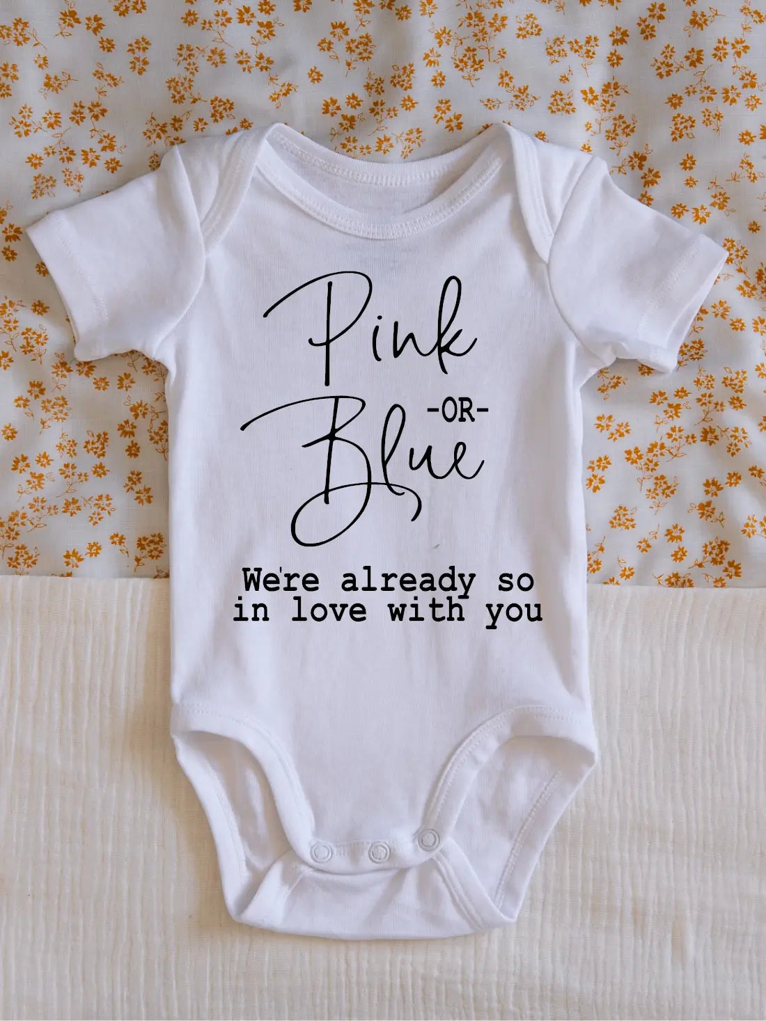 Pink or Blue Pregnancy Announcement Onesie  - Doodlebug's Children's Boutique