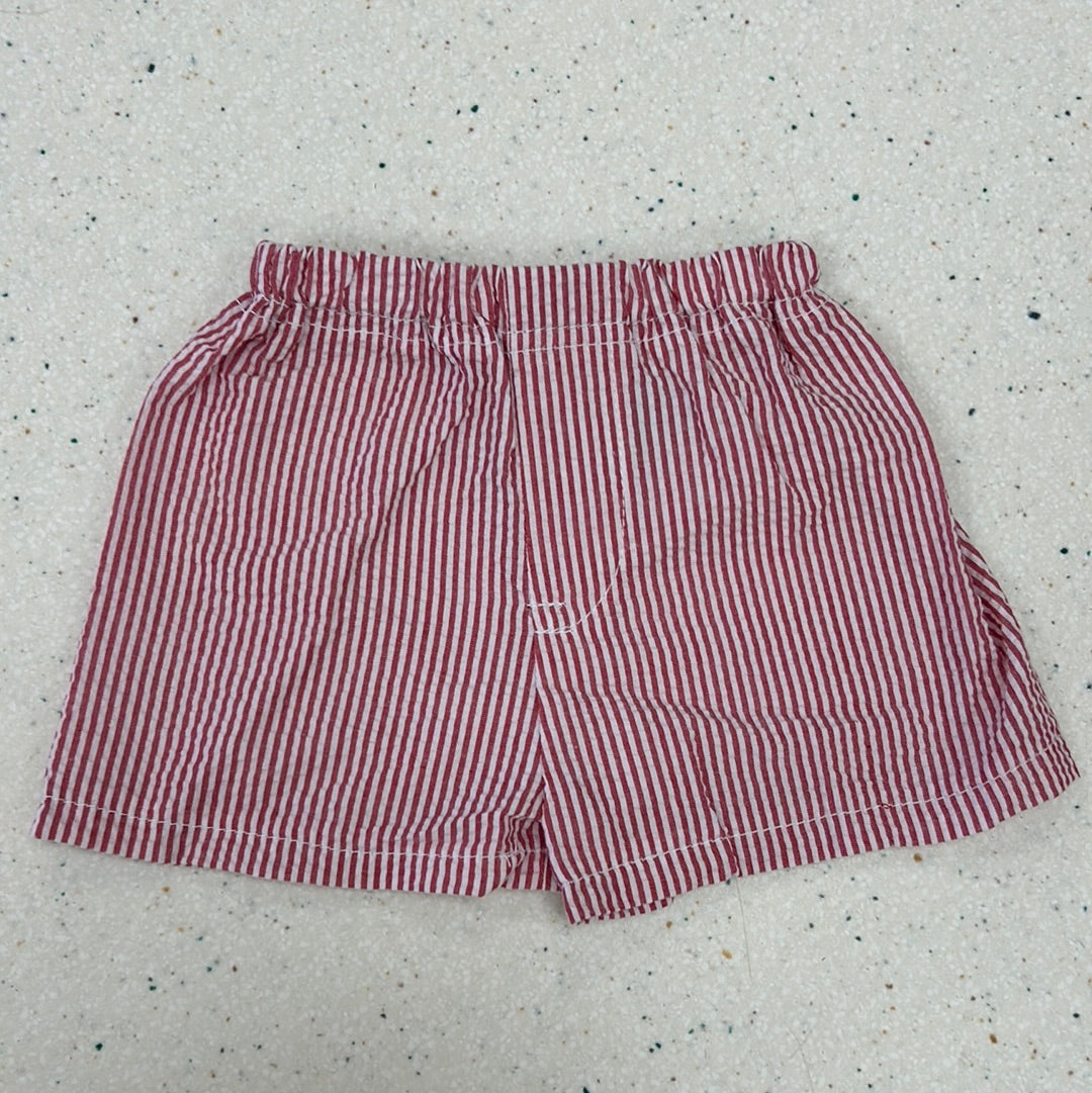 Red Seersucker Shorts  - Doodlebug's Children's Boutique