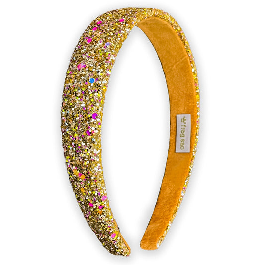 Gold Chunky Glitter Headband - Doodlebug's Children's Boutique