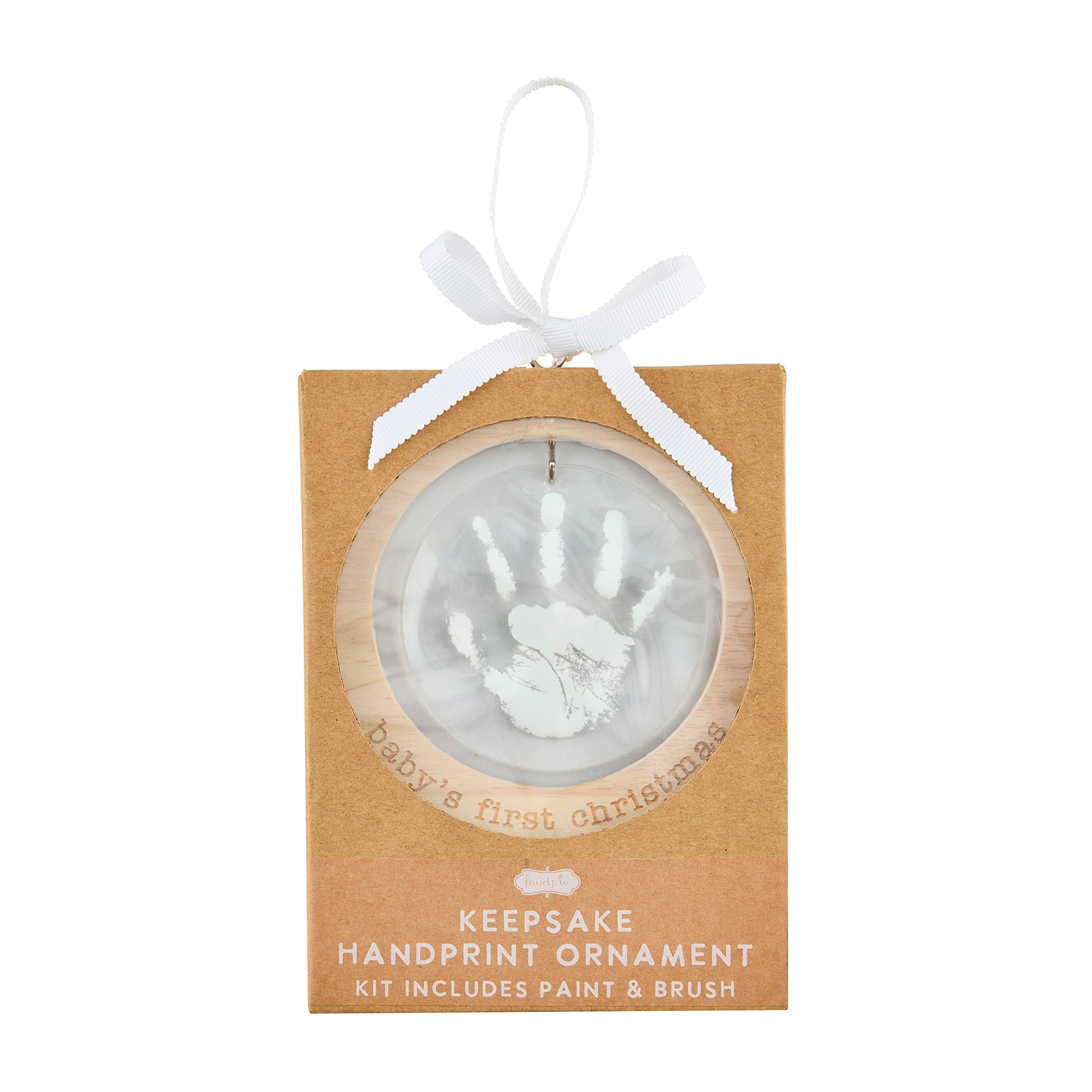 White Acrylic Handprint Ornament  - Doodlebug's Children's Boutique