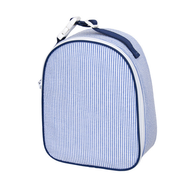 Navy Seersucker Gumdrop Lunch Box  - Doodlebug's Children's Boutique