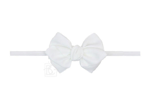 Euro Bow Headband in White  - Doodlebug's Children's Boutique