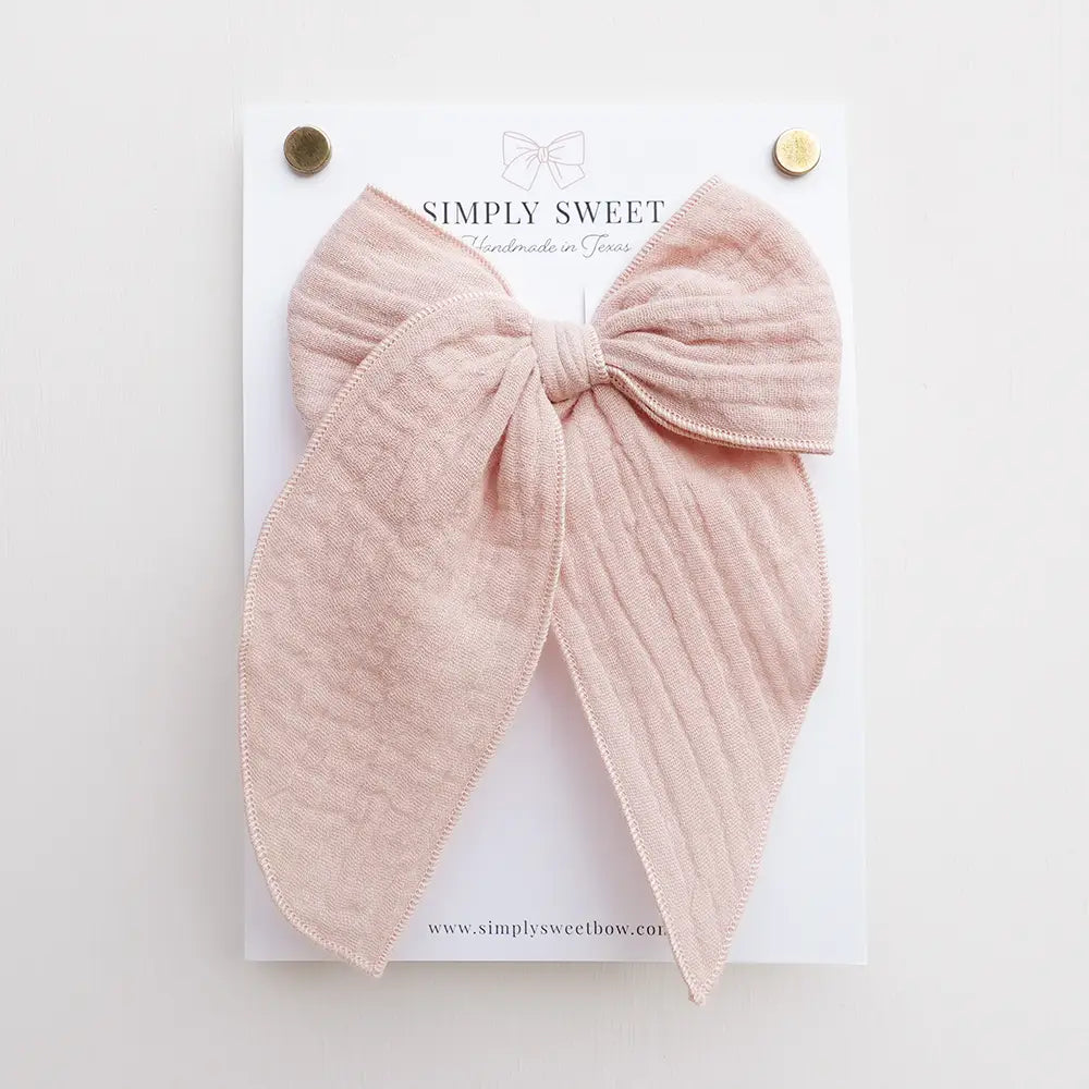 Medium Edged Bow with Clip in Fable - Doodlebug's Children's Boutique