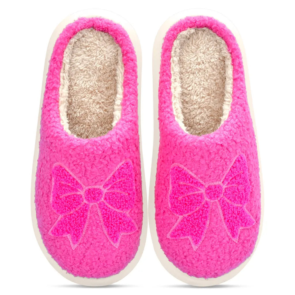 Cozy Bow Slippers - Doodlebug's Children's Boutique