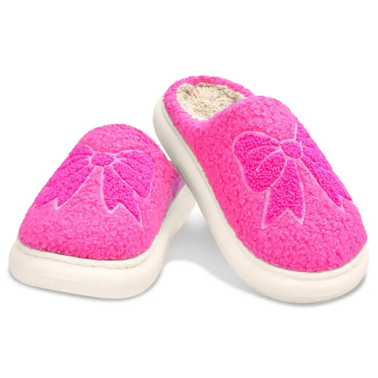 Cozy Bow Slippers - Doodlebug's Children's Boutique