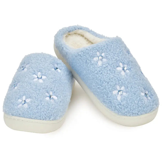 Blue Ditsy Slippers - Doodlebug's Children's Boutique