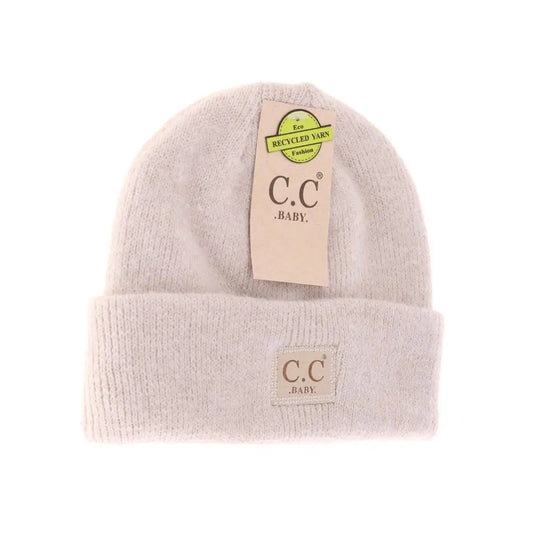 Heather Beige Soft Ribbed Baby Beanie  - Doodlebug's Children's Boutique