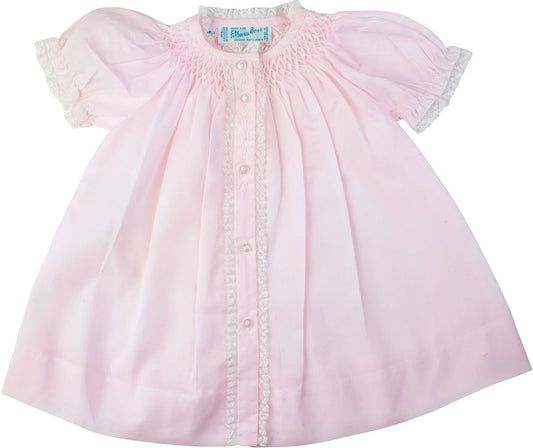 Pink Honeycomb Smocked Yoke Day Dress  - Doodlebug's Children's Boutique
