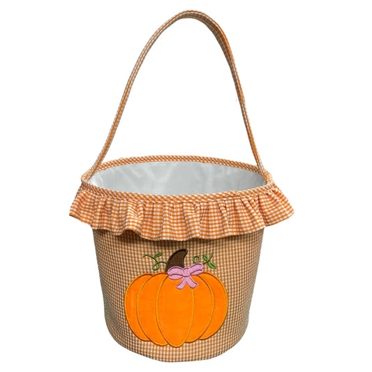 Ruffled Halloween Pumpkin Tote  - Doodlebug's Children's Boutique